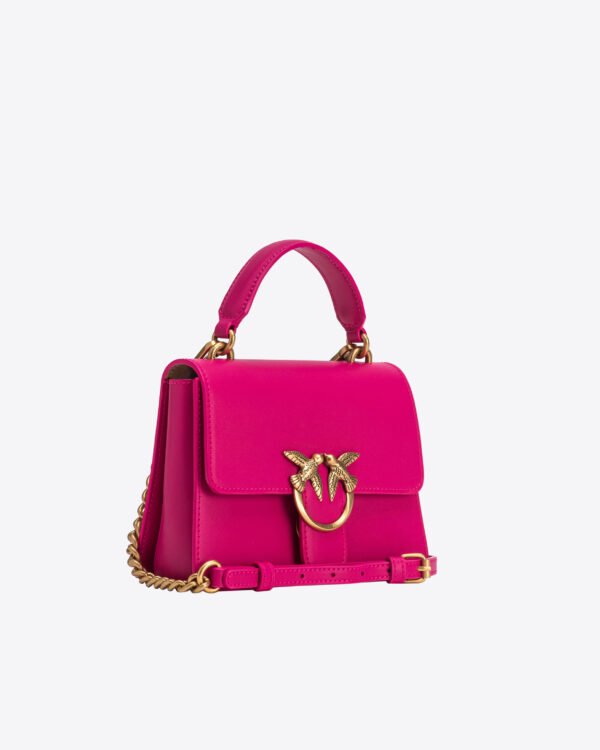 Mini Love Bag One Top Handle Light Simply PINKO PINK-ANTIQUE GOLD - Image 3