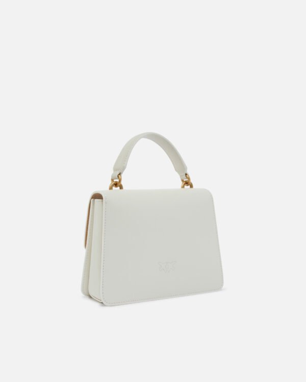 Mini Love Bag One Top Handle Light Simply WHITE WHITE-ANTIQUE GOLD - Image 2