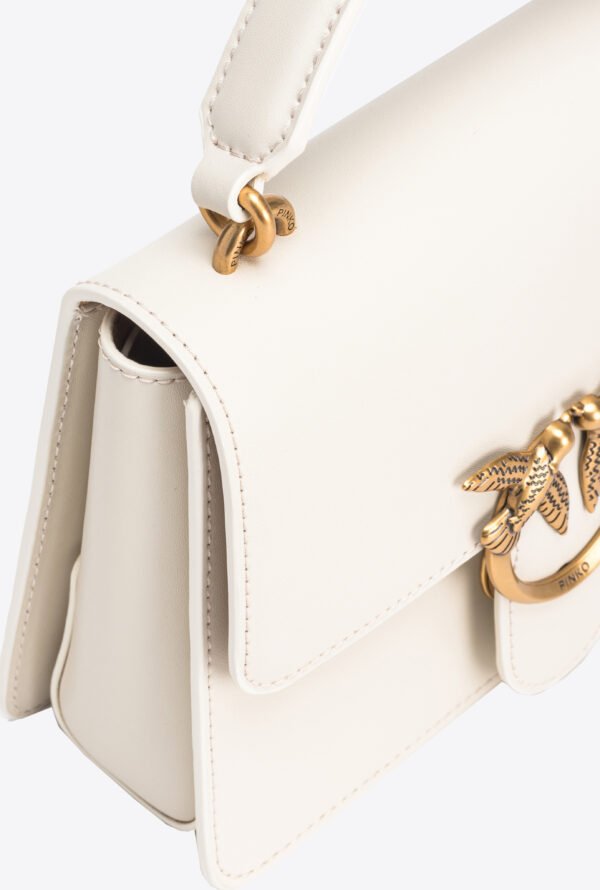 Mini Love Bag One Top Handle Light Simply WHITE WHITE-ANTIQUE GOLD - Image 6