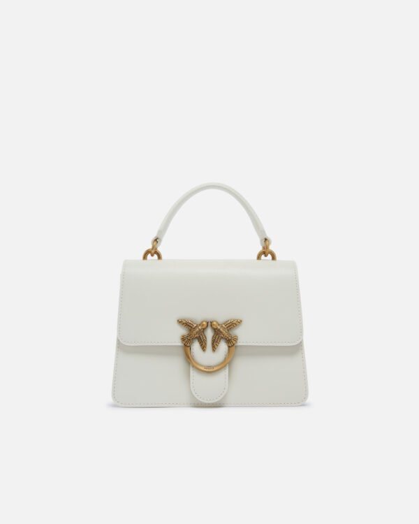 Mini Love Bag One Top Handle Light Simply WHITE WHITE-ANTIQUE GOLD