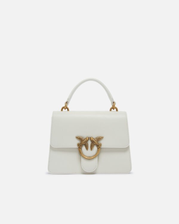 Mini Love Bag One Top Handle Light Simply WHITE WHITE-ANTIQUE GOLD