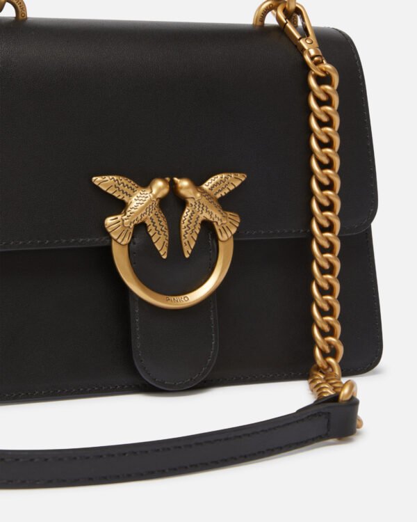 Mini Love Bag One Top Handle Light Simply BLACK-ANTIQUE GOLD - Image 3