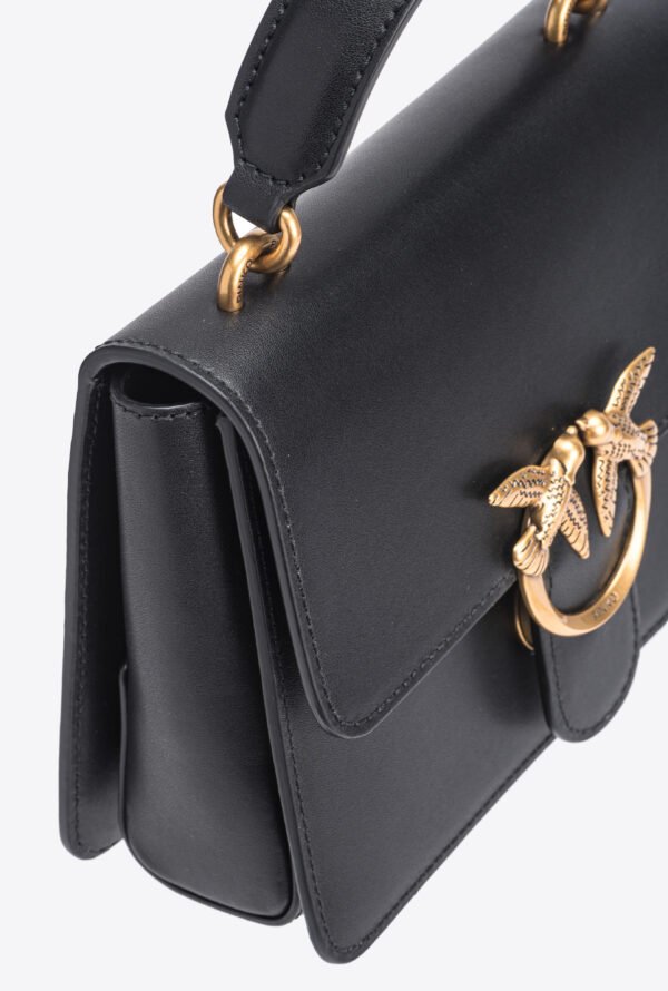 Mini Love Bag One Top Handle Light Simply BLACK-ANTIQUE GOLD - Image 6