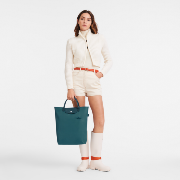 Le Pliage Green M Tote bag Vertical Peacock - Image 2