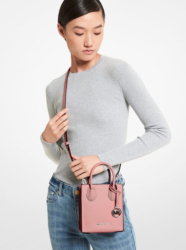 Michael Kors Mercer Extra-Small Pebbled Leather Crossbody Bag PRIMROSE - Image 3