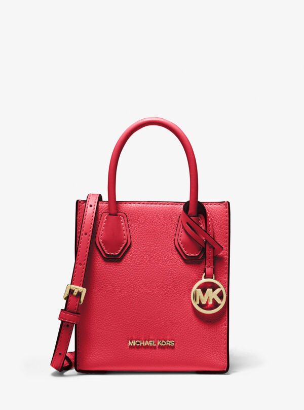 Michael Kors Mercer Extra-Small Pebbled Leather Crossbody Bag BRIGHT RED