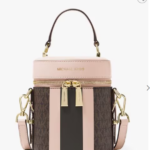Michael Kors Bedford Travel Medium Satchel Bag in Signature HAVAN/PINK/GOLD