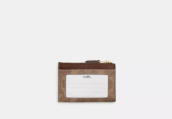 Coach Mini Skinny Id Case signature canvas/Gold/Tan/Brown - Image 2