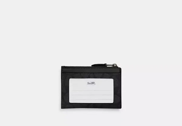 Coach Mini Skinny Id Case Signature Canvas/Gunmetal/Charcoal/Black - Image 2