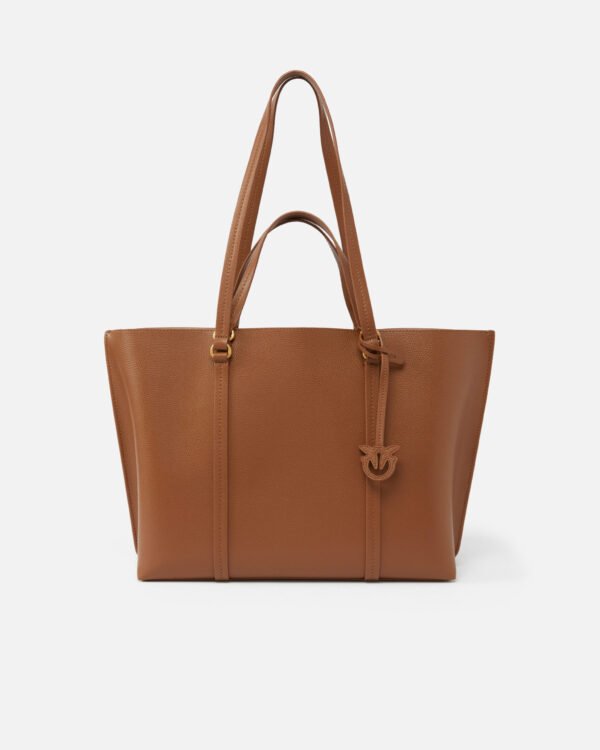 Pinko Large tumbled leather Shopper Bag Brown