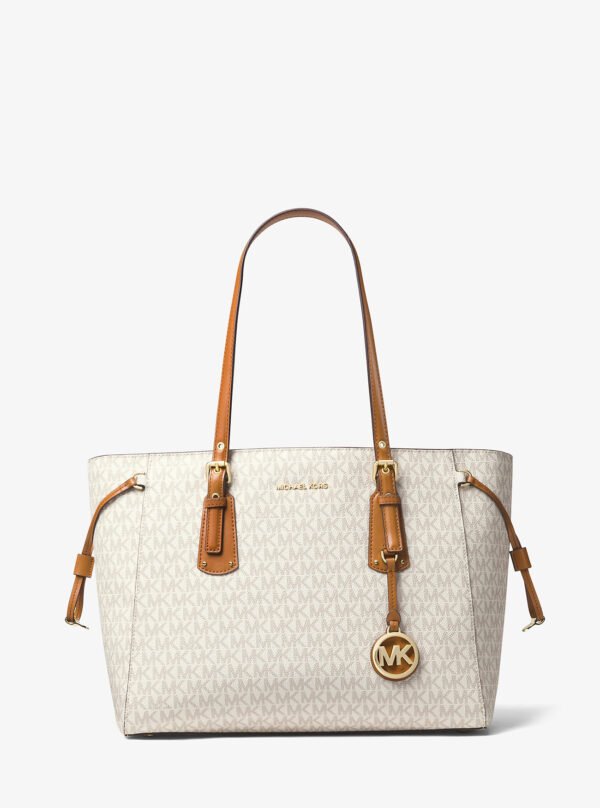 Michael Kors Voyager Medium Logo Tote Bag Vanilla