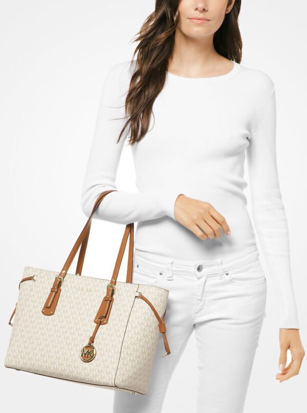 Michael Kors Voyager Medium Logo Tote Bag Vanilla - Image 3
