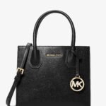 Michael Kors Mercer Medium Pebbled Leather Crossbody Bag Black