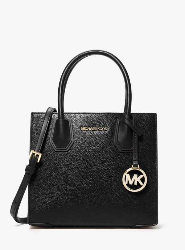 Michael Kors Mercer Medium Pebbled Leather Crossbody Bag Black