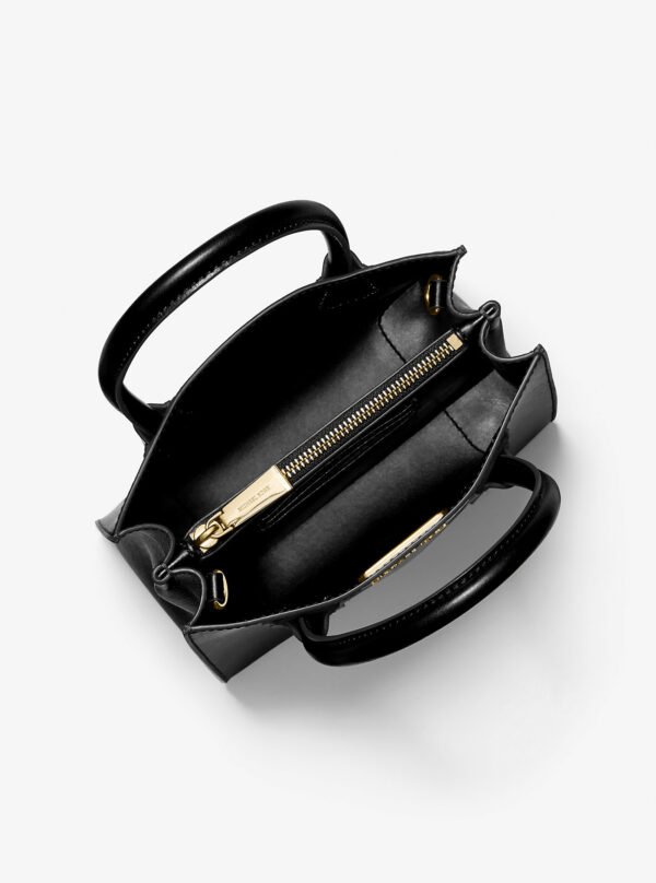 Michael Kors Mercer Medium Pebbled Leather Crossbody Bag Black - Image 2