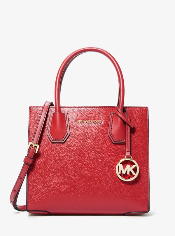Michael Kors Mercer Medium Pebbled Leather Crossbody Bag BRIGHT RED