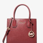Michael Kors Mercer Medium Pebbled Leather Crossbody Bag DARK CHERRY