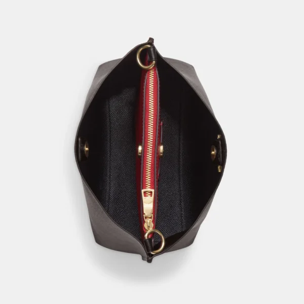 Coach Mollie Bucket Bag 22 In Signature Canvas Brown Black - Image 3