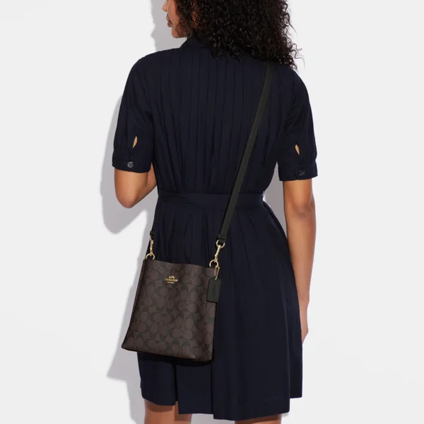 Coach Mollie Bucket Bag 22 In Signature Canvas Brown Black - Image 4