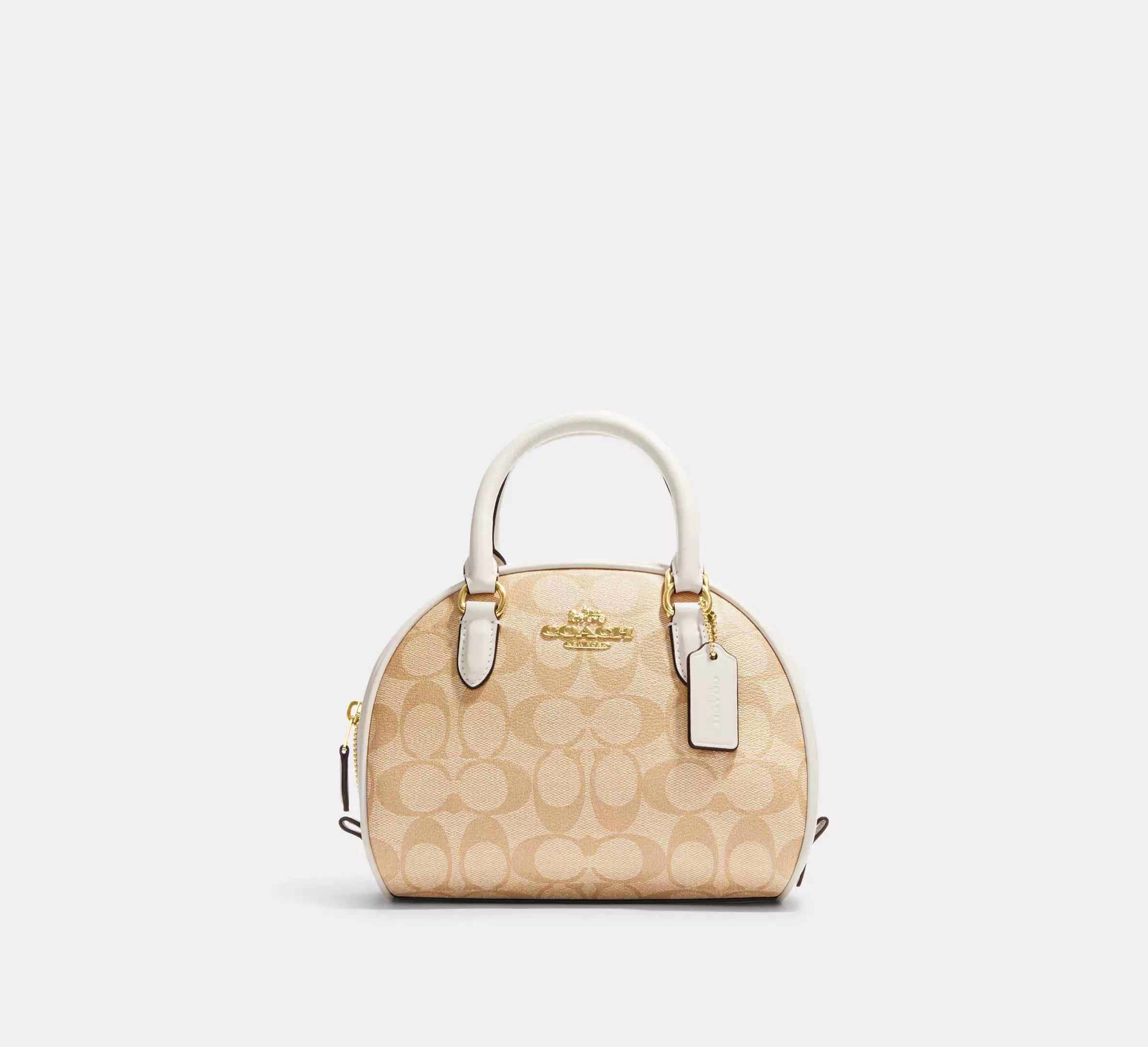Coach Sydney Satchel In Signature Canvas Light Khaki