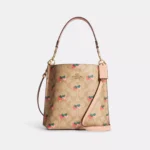 Coach Mollie Bucket Bag 22 In Signature Canvas With Strawberry Print