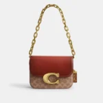 Coach Idol In Signature Canvas With Snakeskin Detail