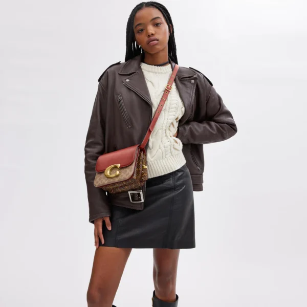 Coach Idol In Signature Canvas With Snakeskin Detail - Image 4