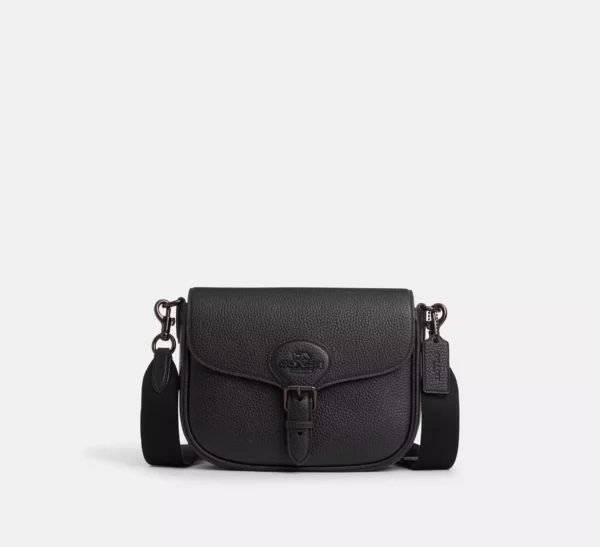 Coach Amelia Saddle Bag Leather Copper Black