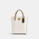 Coach WILLOW TOTE 16 Leather Chalk