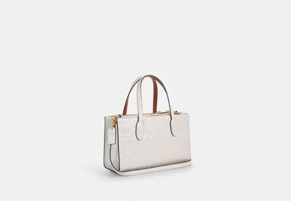 Coach Nina Small Tote Bag in Signature Leather White - Image 2
