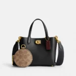Coach Willow Tote Bag 18 Leather Black