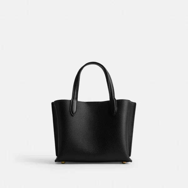 Coach Willow Tote Bag 18 Leather Black - Image 3