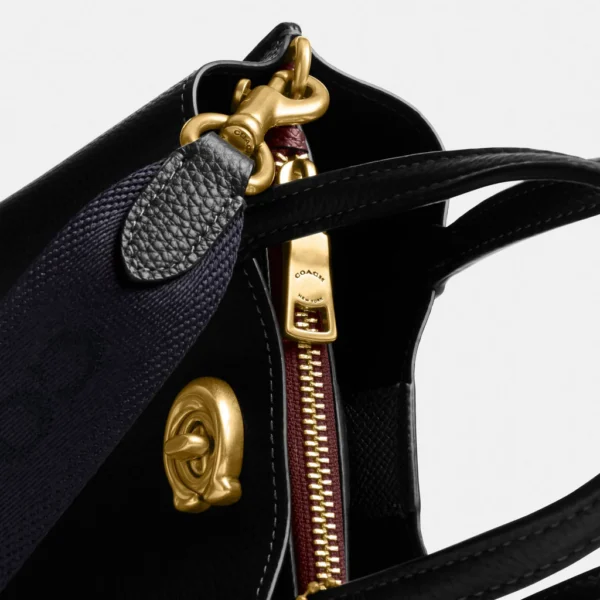 Coach Willow Tote Bag 18 Leather Black - Image 6