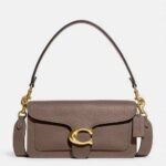 Tabby Shoulder Bag 26 refined pebble leather Dark Stone