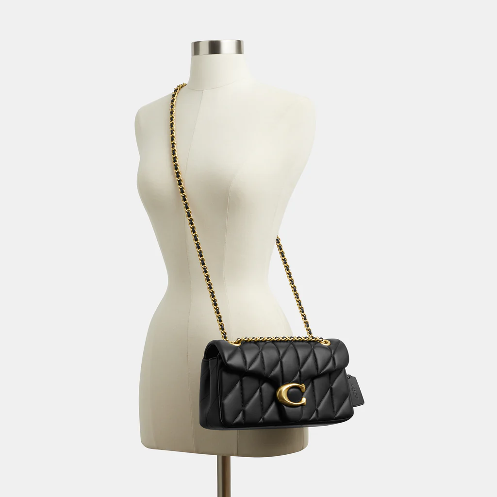 Tabby Shoulder Bag 26 With Quilting Black Gold - Image 5