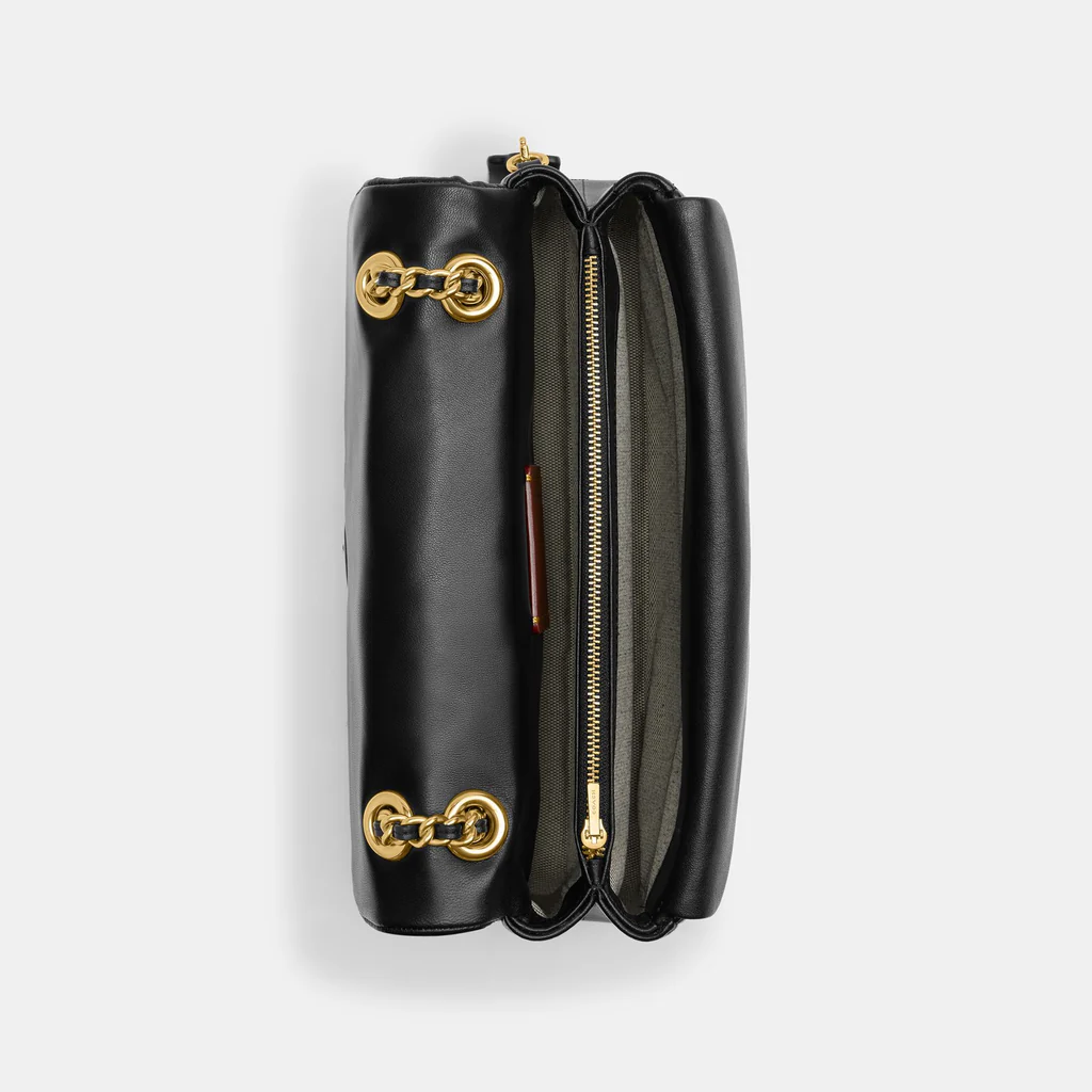 Tabby Shoulder Bag 26 With Quilting Black Gold - Image 4