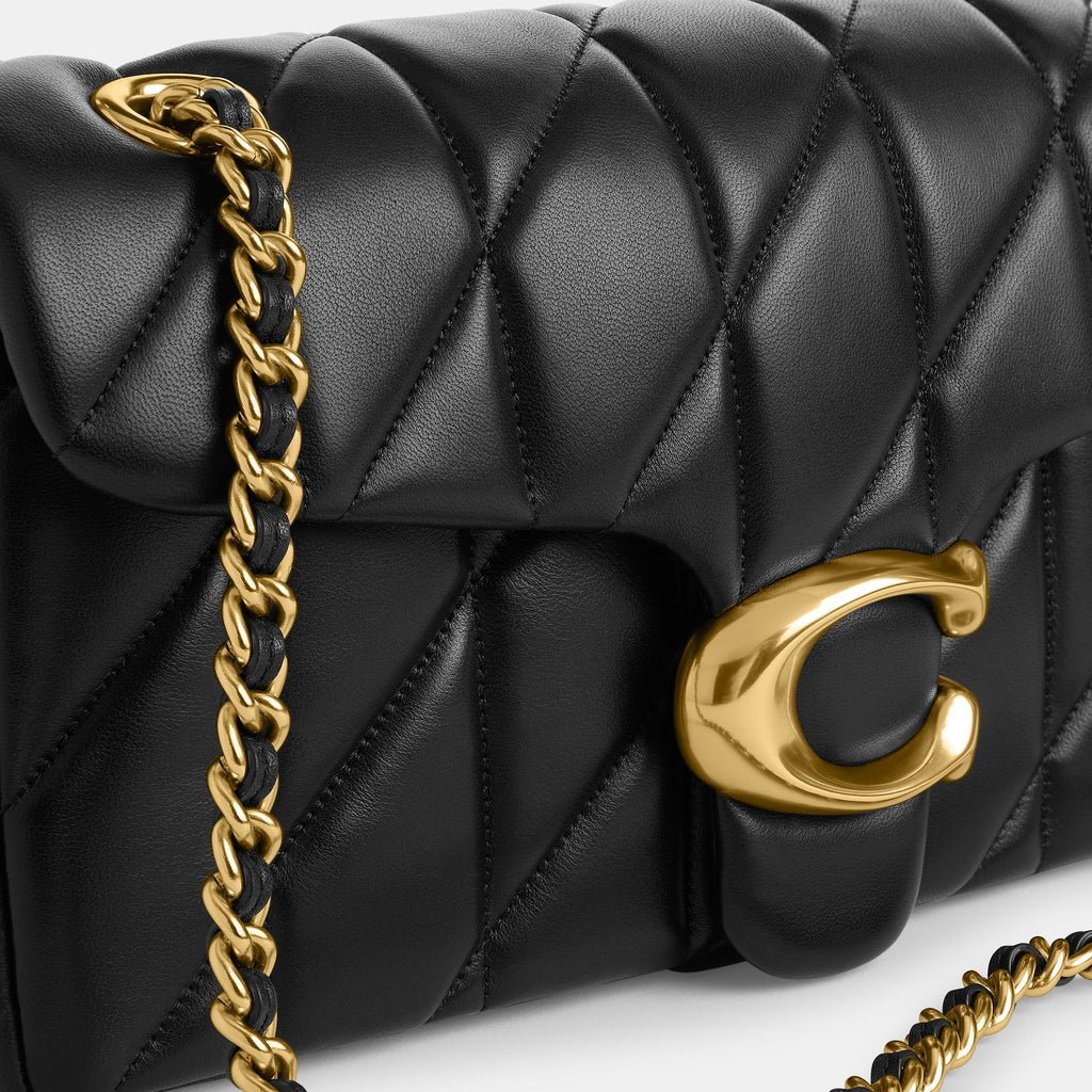 Tabby Shoulder Bag 26 With Quilting Black Gold - Image 6