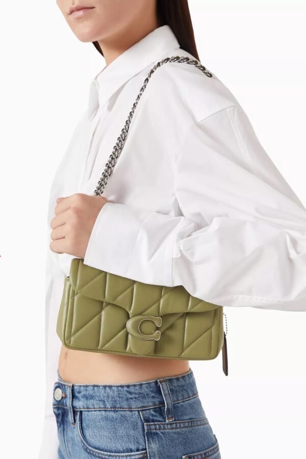 Tabby Shoulder Bag 20 With Quilting leather Green - Image 2