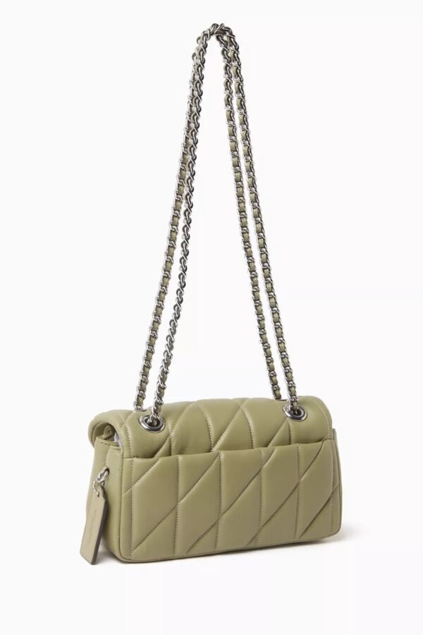 Tabby Shoulder Bag 20 With Quilting leather Green - Image 3