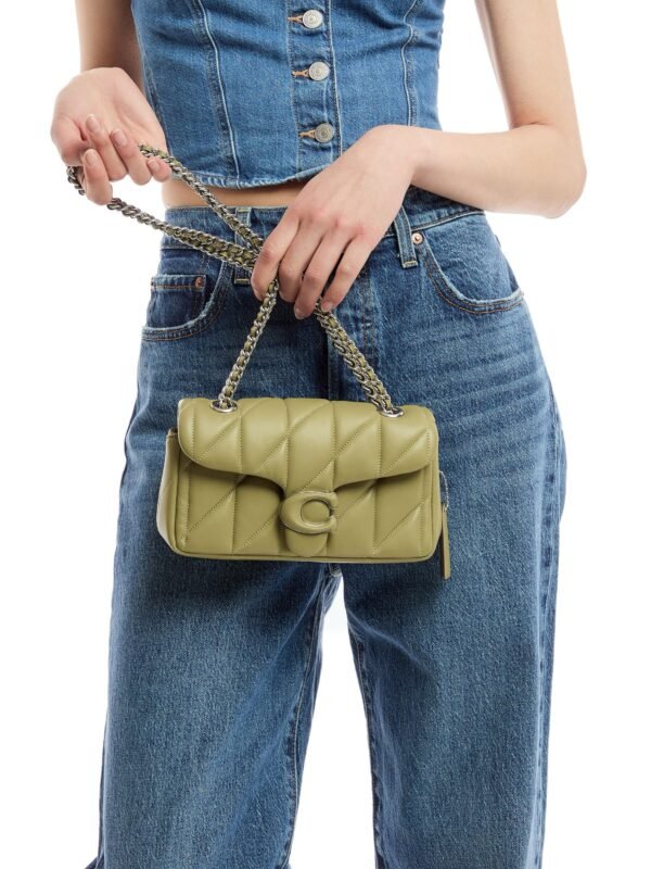 Tabby Shoulder Bag 20 With Quilting leather Green - Image 5