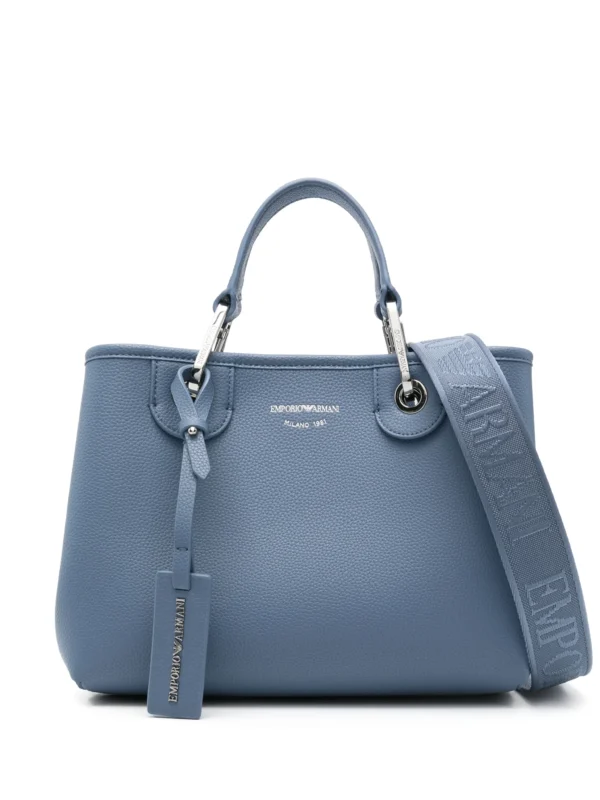 Small MyEA shopper bag with deer print Cerulean Blue