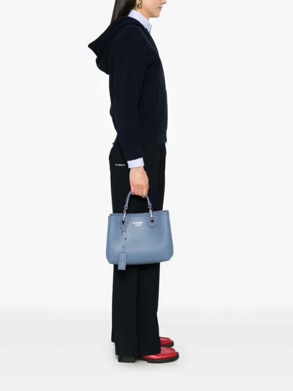 Small MyEA shopper bag with deer print Cerulean Blue - Image 2