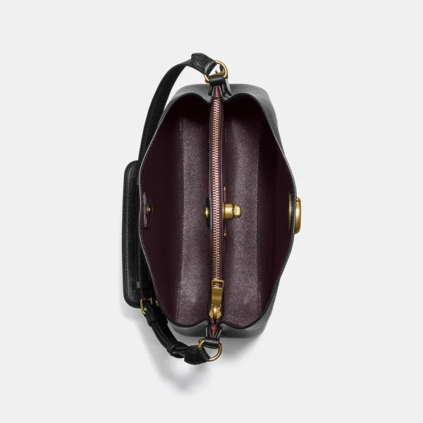 Coach Willow Shoulder Bag Leather Black - Image 4