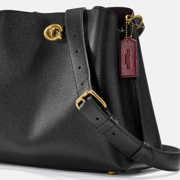 Coach Willow Shoulder Bag Leather Black - Image 6
