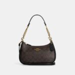 Teri Shoulder Bag In Signature Canvas Brown Black