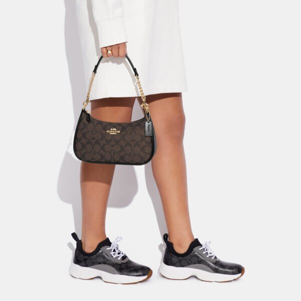 Teri Shoulder Bag In Signature Canvas Brown Black - Image 5