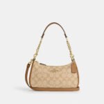Teri Shoulder Bag In Signature Canvas Khaki Saddle