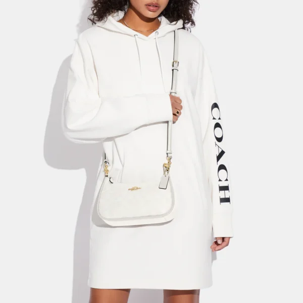Teri Shoulder Bag In Signature Canvas Chalk Glacierwhite - Image 4