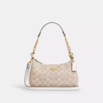 Teri Shoulder Bag In Signature Canvas Sand White
