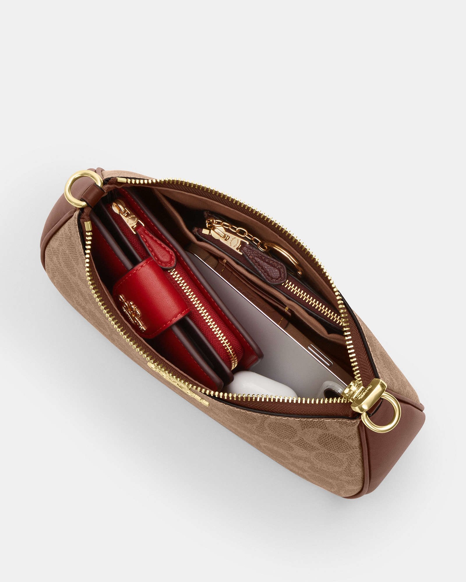 Coach Teri Shoulder Bag In Signature Canvas Tan Brown - Image 3